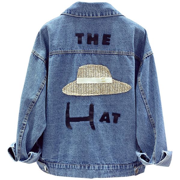 

2019 spring women denim jacket autumn new long sleeve casual bomber jackets female loose jeans coats large size outerwear r961, Black;brown