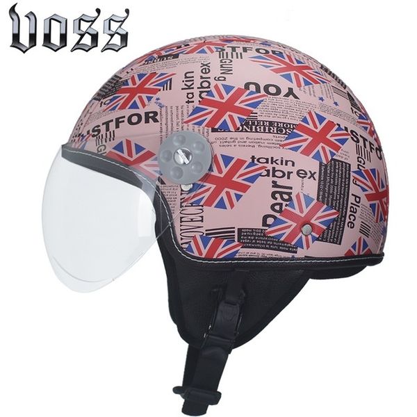 

горячая распродажа мотоциклетный шлем винтаж мужская женская мото capacete половина лица шлем dot approved