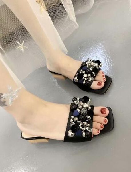

Style ummer lidie diamond low heel lipper fa hion outdoor lipper women comfortable quare toe andal with box