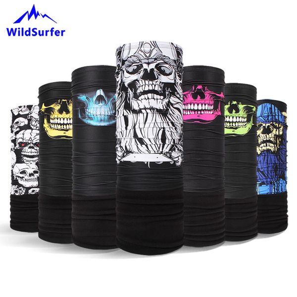 

wildsurfer quality skull fleece multi scarves men hiking scarf neck warmer cycling caps breathable no pilling no curling fj29, Black