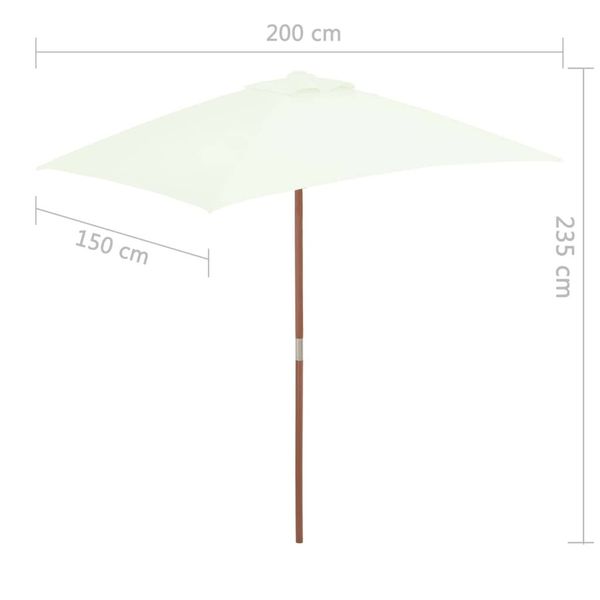 

parasol with wooden pole 150 x 200 cm sand colors garden sets