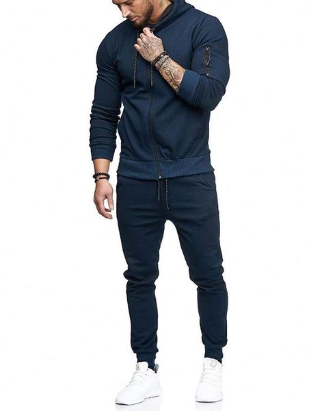 

2018 autumn and winter new european and american fashion menswear arm zipper decoration fitness casual wear menswear fashion, Gray
