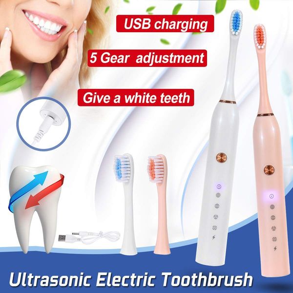 

powerful ultrasonic electric toothbrush usb charge rechargeable tooth brushes washable electronic whitening teeth brush