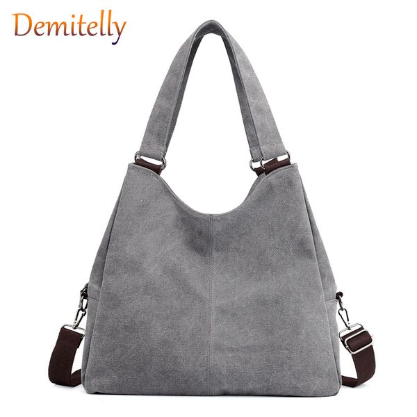 

canvas women shoulder bags casual solid color ladies shopping bag environmental tote bags purses casual handbag for women
