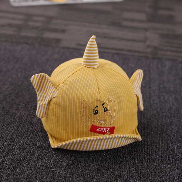 

baby hat cute baseball cap spring and autumn thin section, Yellow