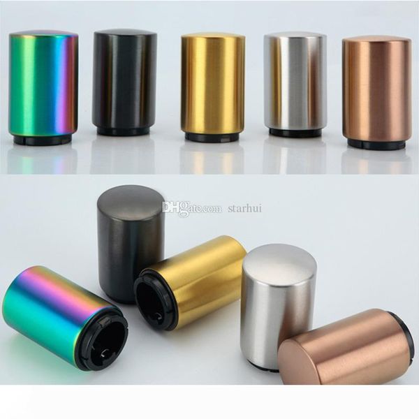 

colorful stainless steel bottle openers wedding party opener kitchen tools easy press push down automatic opener soda cap wx9-1473