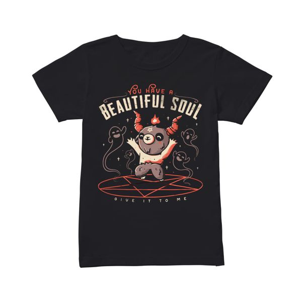 

brand baby baphomet you have a beautiful soul give it to me shirt summer 2019 men's short sleeve t-shirt, White;black
