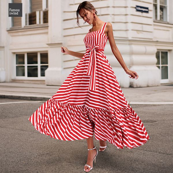 

2019 мода красного лето платья женщины без бретелек рукавов длинных платьев line оборок сексуального платье vestidos плюс размера 3xl полоса, Black;gray