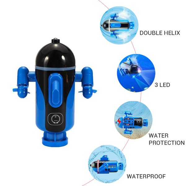 

мини rc submarine игрушка 777-219 4ch дистанционного радиоуправления спорт мини лодка модель подводная лодка мощность rc подводная лодка игр