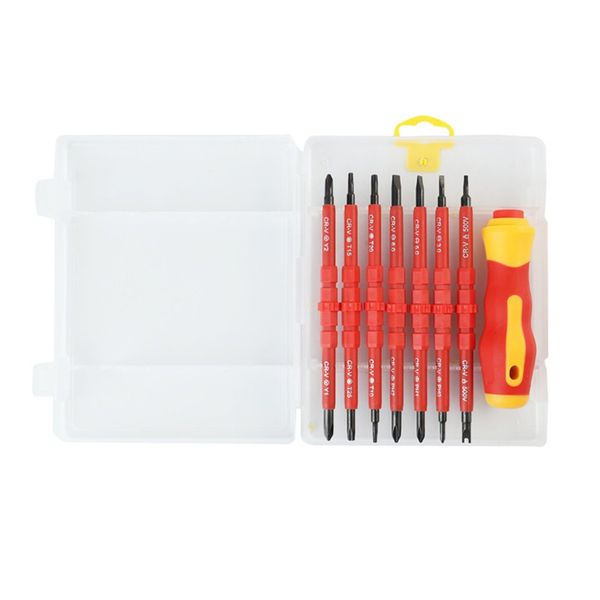 

8pcs multi-purpose screwdriver bit set for electrical insulated kit household repairing maintenance tools
