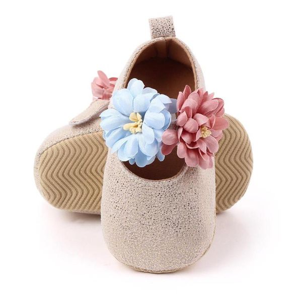 

kuulee baby toddler soft sole princess shoes flower non-slip magic sticker pu leather infant girl shoes