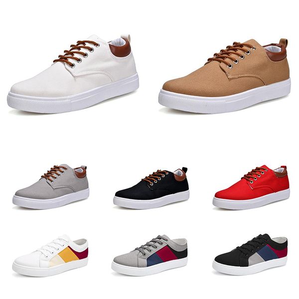 

2020 men fashion casual shoes black white navy blue red khaki mens comfortable canvas sneakers size 39-46 item 4