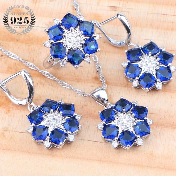 

wedding zirconia silver 925 jewelry sets women bridal pendant wedding necklace stone earrings ring costume jewelry set gift box, Slivery;golden
