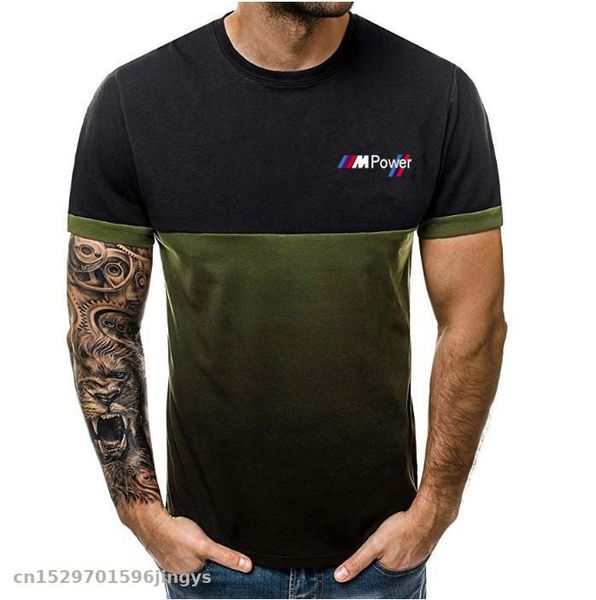 

motocross sports fitness gradient stitching short-sleeved t-shirt fashion for m power t shirts men's summer t-shirt clothes