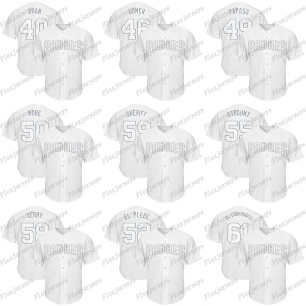 

59 Chris Paddack 2019 Players Weekend Adrian Morejon Cal Quantrill Michel Baez Eric Lauer Matt Strahm padres Trey Wingente Nickname Jersey