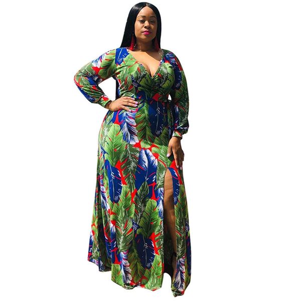 

plus size dress long sleeve deep v neck dresses high waist a-line womens office ladies dress wholesale drop shipping, Black;gray