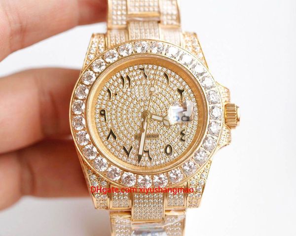 

watch, sub diamond, 116610 watch, original fully automatic mechanical movement, diamond dial, stainless steel diamond case, Slivery;brown
