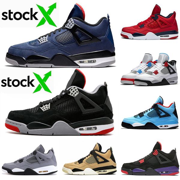 

2020 loyal blue 4s men basketball shoes what the 4 bred travis scotts mushroom lightning fire red sports sneakers us 7-13