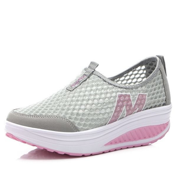 

lightweight breathable air mesh shoes women sneakers casual summer flat platform shoes woman slip on swing big size 35-42, Black