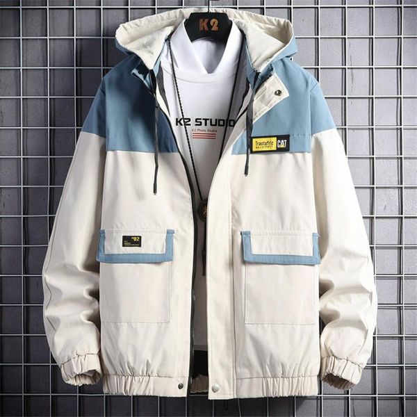 

2020 autumn brand jacket men casual zipper patchwork hip hop hooded bomber jackets men fashion streetwear baseball coat, Black;brown