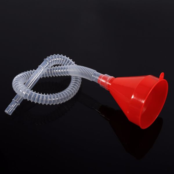 

universal car motorcycle truck vehicle plastic filling funnel with soft pipe spout pour oil tool petrol diesel car styling