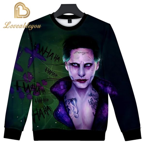 

2020 suicide squad crewneck hoodie sweatshirt mens jumper pullover hoodies street spring and autumn, Black