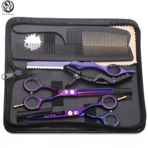 

suit 5.5 stainless purple dragon violet barber makas cutting shears thinning scissors hairdressing supplies hair scissors z1104