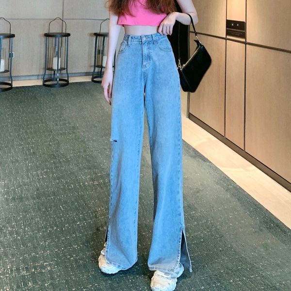 

2020 spring summer autumn new women fashion casual denim pants woman female women jeans aq85, Blue