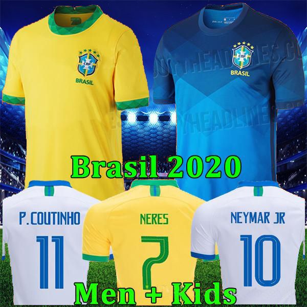 

20 21 brazil soccer jersey camiseta de futebol copa america 2019 2020 brasil g.jesus marcelo firmino coutinho vinicius football shirt men, Black;yellow