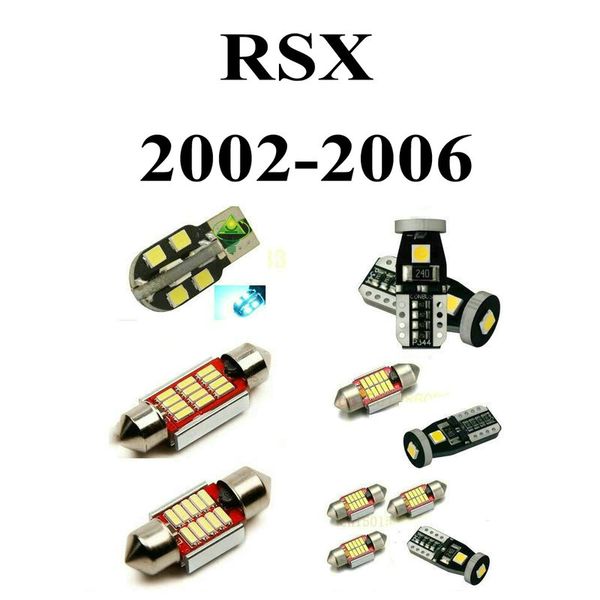 

led interior car lights for acura rsx 2002-2006 error map dome reading visor door footwell trunk courtesy 6pc