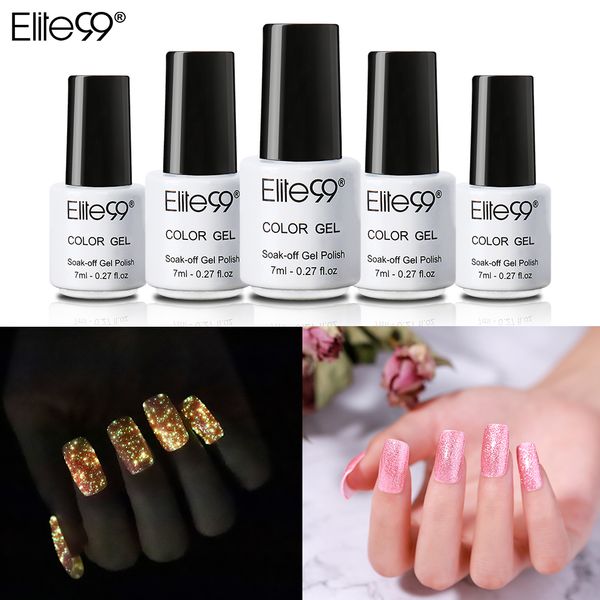 

elite99 7ml luminous rose gold hybrid nail gel polish glow in night gel lacquer base coat varnish nail art manicure, Red;pink