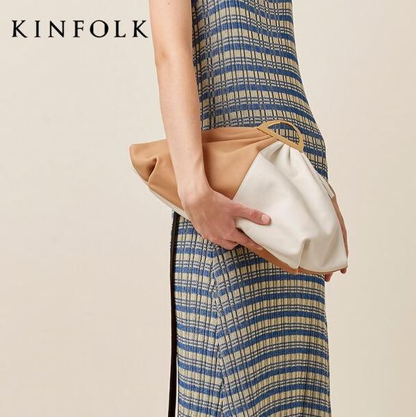 

est brand high-quality ladies handbags european and american fashion fan-folded horns big cloud bag contrast color tassel handbags