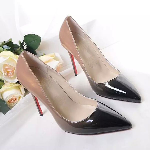 

2019 brand women office of pumps wedding shoes woman high heels nude fashion ankle straps rivets shoes high heels shoes ing, Black