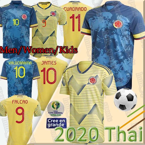

2020 colombia soccer jersey james valderrama copa america colombia football shirt falcao cuadrado lzquierdocamiseta de futbol uniform, Black;yellow