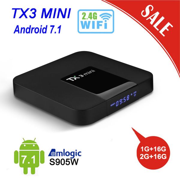 

Tx3 mini andriod tv box led di play android 7 1 amlogic 905w 2gb 16gb 2 4g wifi upport 4k h 265 yutube media player