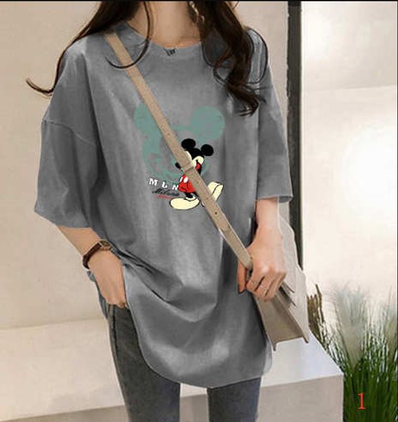 

2020 new fashion womens designer t-shirts summer loose breathable plus size womens cloths carton style mouse print cloths ph+zy20042403, White