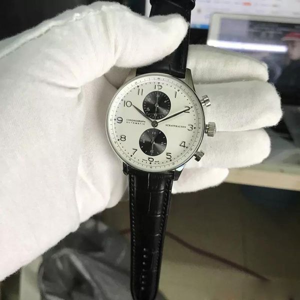 

высокое качество классический мужские часы portuguese chronograph 41mm набор вк кварцевый хронограф кожаный ремешок мужские часы мужские нар, Slivery;brown