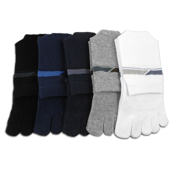 

2020 men's cotton five-finger socks with toe stripe cotton thread men's sweat-absorbent deodorant split-toe socks, Black