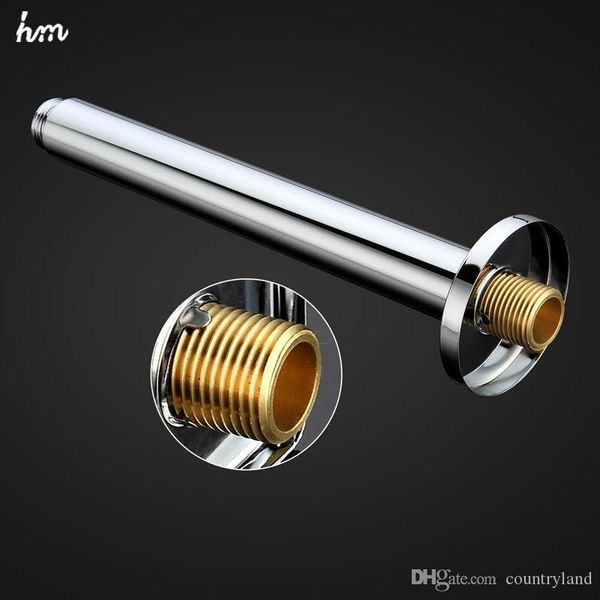 2019 Hm Round Top Ceiling Shower Wall Arm Brass With Flange For