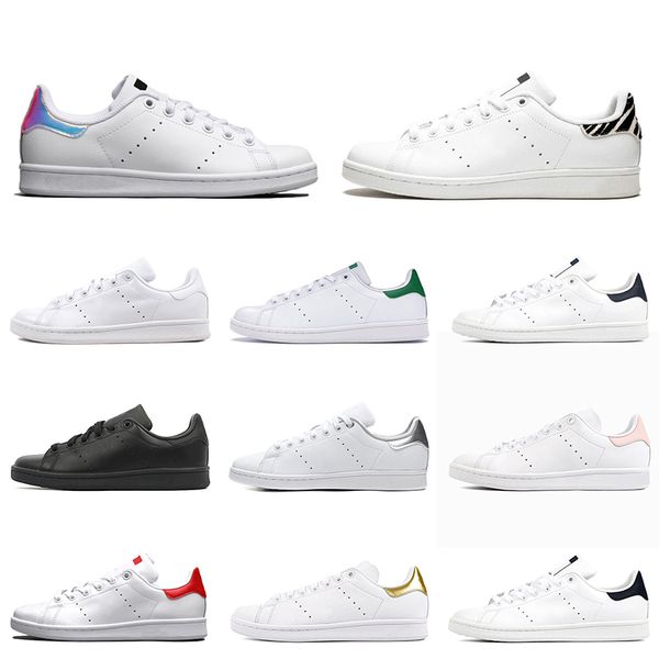 

новый смит мужчины женщины плоский повседневный кожа скейтборд штамповка обувь белый черный зеленый зебра спорт на открытом воздухе кроссовк