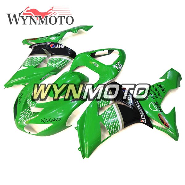 

abs plastic motorcycle injection full fairings for kawasaki zx10r zx-10r 2006 2007 ninja zx-10r 06 07 bodywork gloss green raindrop covers