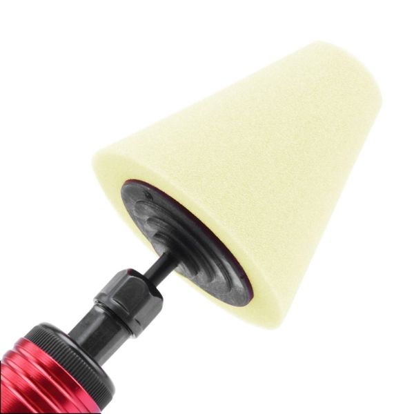 

2018 new burnishing foam sponge polishing cone shaped buffing pads for car automotive wheel hub steel ring yellow hard type
