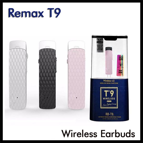 

original remax rb-t9 wireless bluetooth headphones volume control in ear hook earbuds headset earphones for iphone samsung cellphones