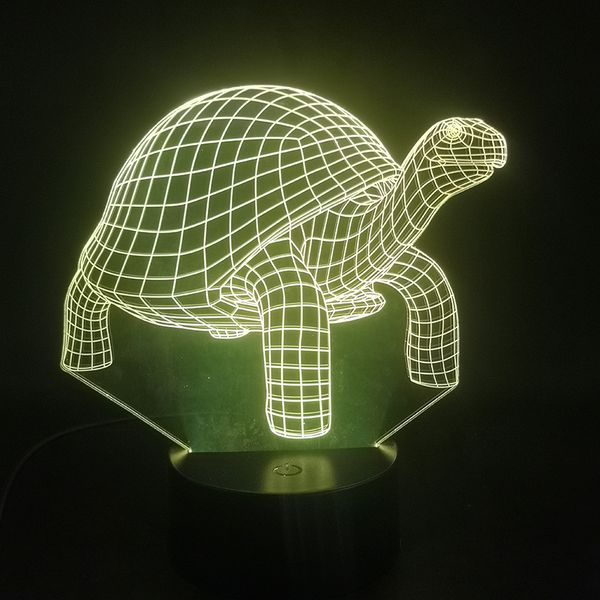 

3d lamp land tortoises elephant tortoise animal touch sensor battery operated visual light effect usb led night light lamp