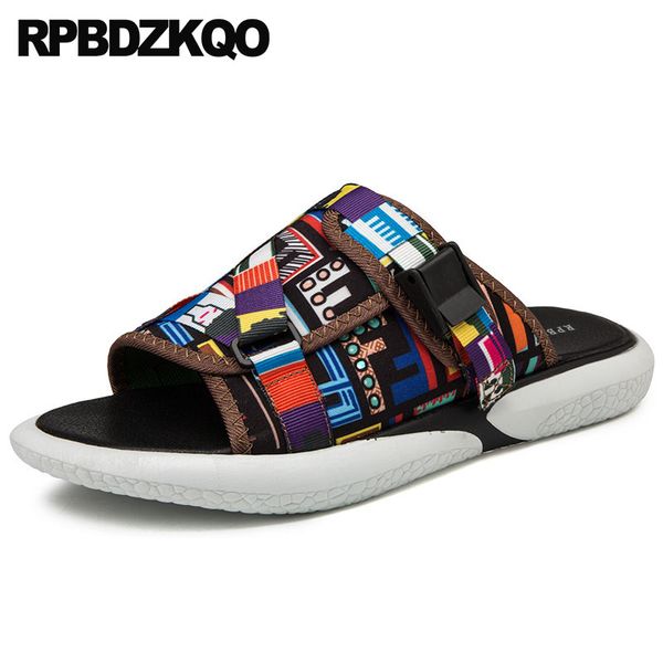 

flat mesh slides slippers breathable nice open toe beach mens sandals 2019 summer outdoor slip on shoes casual fashion designer, Black