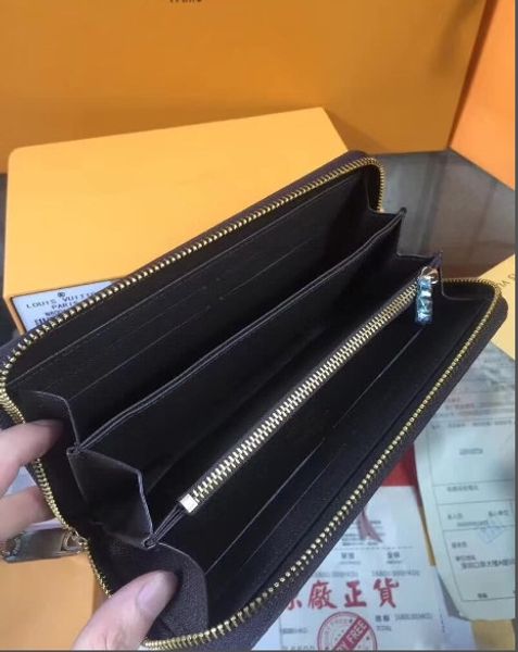 

new fashion clutch genuine leather wallet with dust bag, Red;black