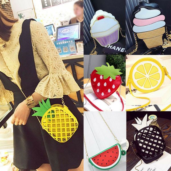 

великобритания женщина девушки фрукты мешок плеча tote кошелек коммуникатор crossbody сумка сумка