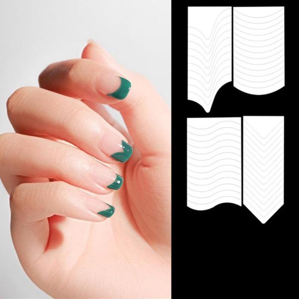 

professional 18 sheets form guide stickers tips design new french salon nail fringe diy wholesale art decal stencil manicur m7f1, Black