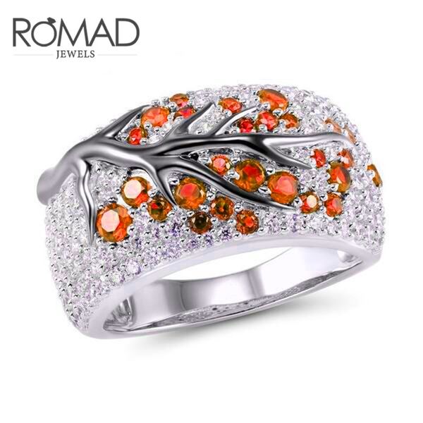 

boako full zircon rings for women jewelry promise wedding ring bague femme engagement ring red gem bague femme b40, Golden;silver