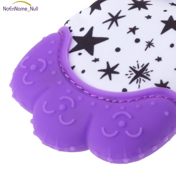 

selling baby glove silicone teether pacifier teething wrapper sound candy mitten nursing apr23